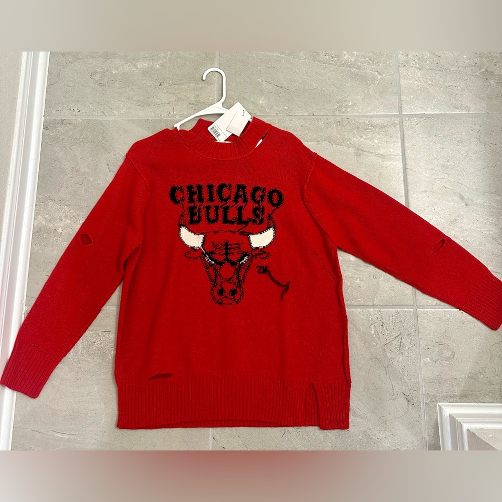 Chicago Bulls Zadig & Voltaire distressed knit sweater